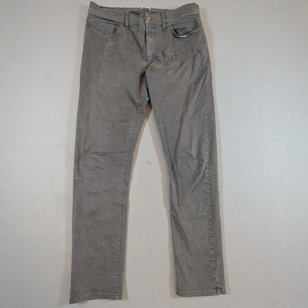 Flint and Tinder Slim Fit Mens Stretch Chinos Pants Size 34x30 Gray Casual
